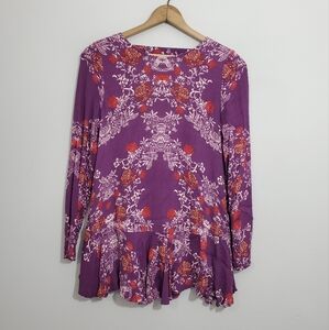 Free People Smooth Talker Floral Print Tunic Top